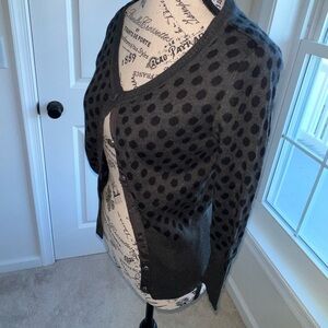 Gray and Black Polka Dot Cardigan